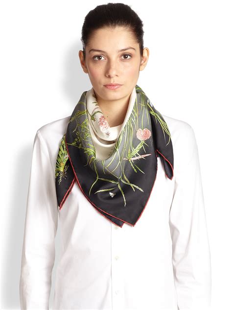 gucci moonlight field scarf|Gucci silk blend scarves.